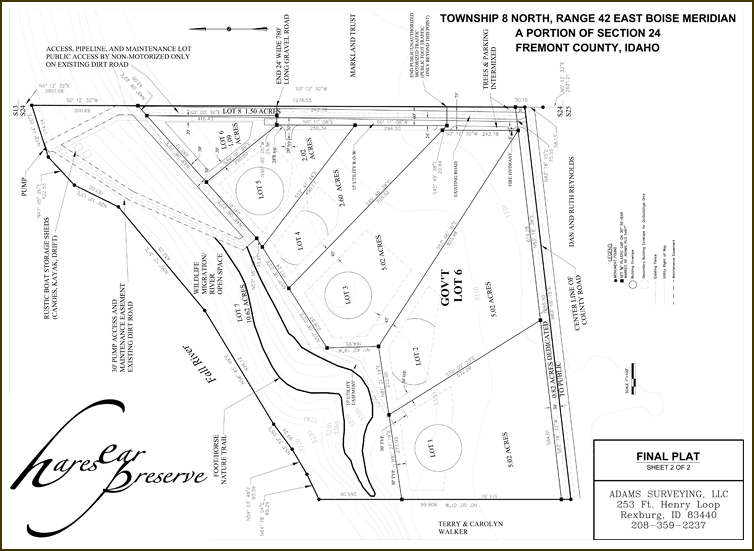 Hares Ear Preserve plat map